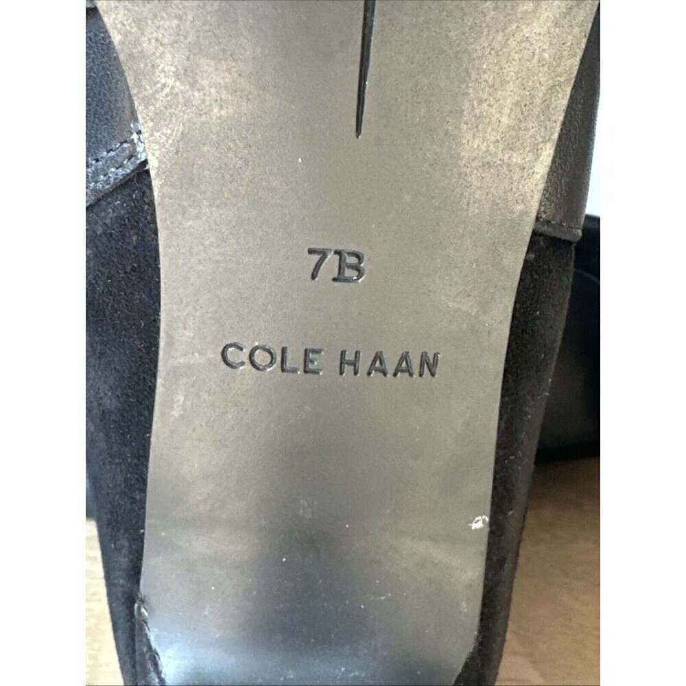 Cole Haan Womens 7 B Suede Leather Ankle Boot Black Sylvia Waterproof - Picture 9 of 15